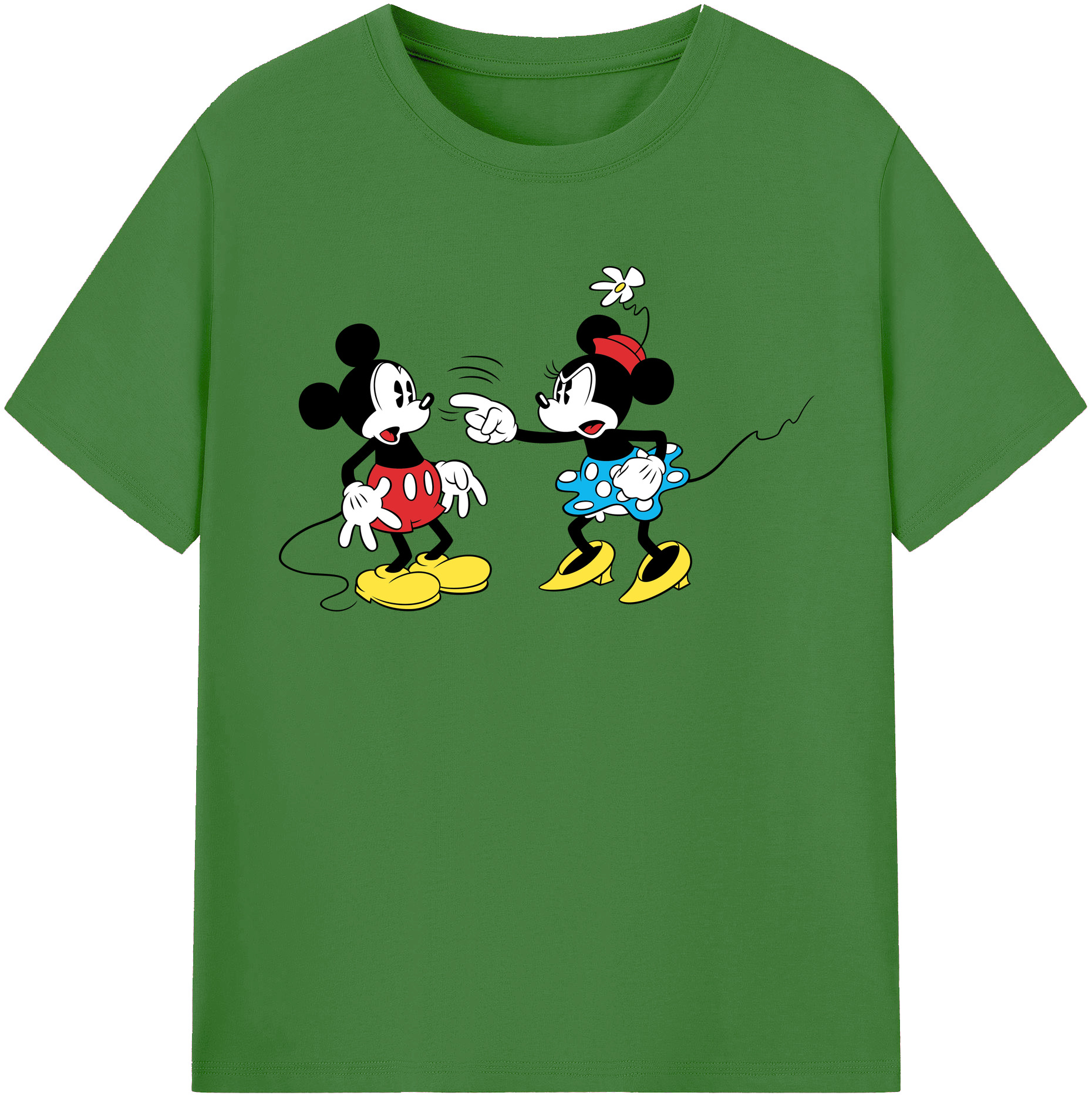 （画像用） ミッキーマウス Mickey Mouse レディースカジュアルプリントTシャツ（綿100％）